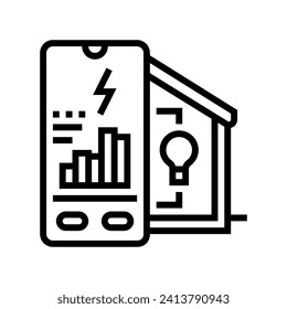home monitor energy conservation line icon vector. home monitor energy conservation sign. isolated contour symbol black illustration