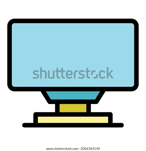 Home monitor icon. Outline home monitor vector\
icon color flat isolated