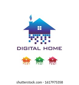 Home monogram icon. digital logo design vector