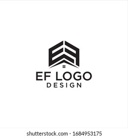 Home Monogram Initials EF Logo Design Vector