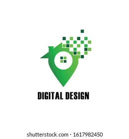 home monogram logo. digital icon design vector