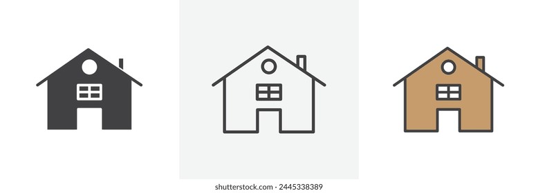 Home and Mortgage Financing Icons. Residential Property and Real Estate Symbols.