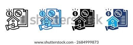 Home Mortgage icon Multi Style Vector Illustration