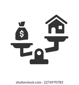 Icono de hipoteca de vivienda, Vector Graphics