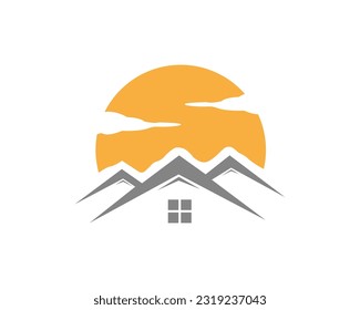 Home Mountain Adventure Resort Stock Vector svg
