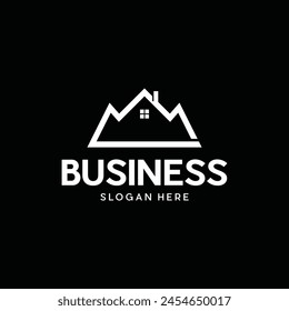 Home Mountain Line simple logo, logotype element for template.