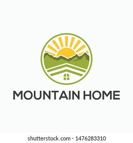 Home and mountain Logo Concept