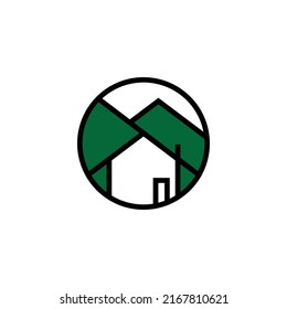 Design des Logos für Heim und Gebirge, Vektorsymbol