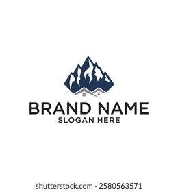 Home and mountain logo design vector