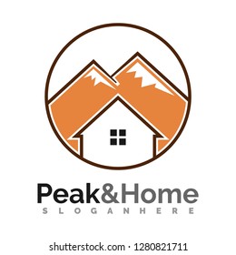 home and mountain logo illustration