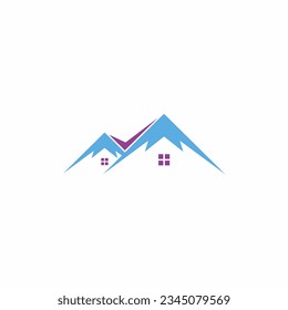 Home mountain nature logo vector image