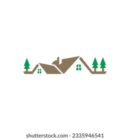 Home mountain villa logo vector image