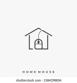 Home Mouse Illustration Vector Template. Suitable for Creative Industry, Multimedia, entertainment, Educations, Shop, and any related business