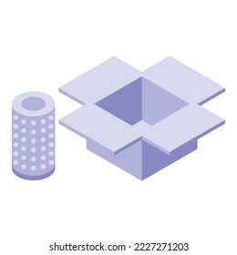 Home move box icon isometric vector. Service house. Delivery pack