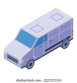 Home move bus icon isometric vector. Service pack. Delivery storage