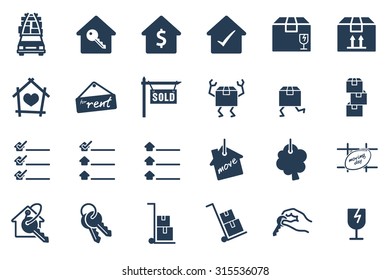 Home Move Service Vector Icon Set