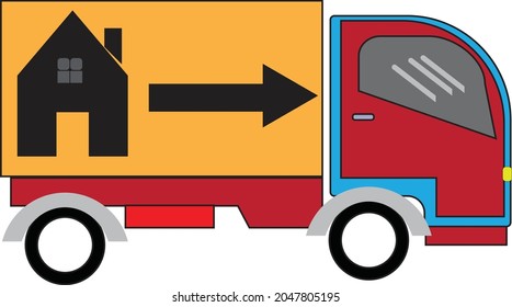 A home mover truck on road 