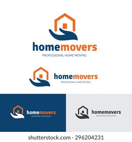 Home Movers , House Relocation Service Logo Template.