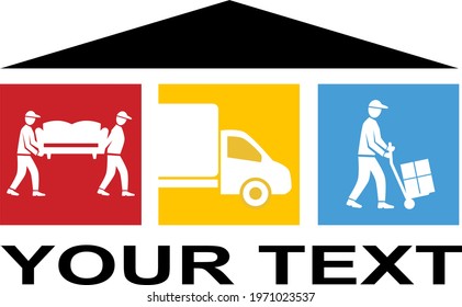 Home moving cymk graphic in vector quality.