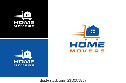 home moving delivery service logo design template