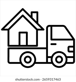 Ilustración vectorial de icono de contorno móvil