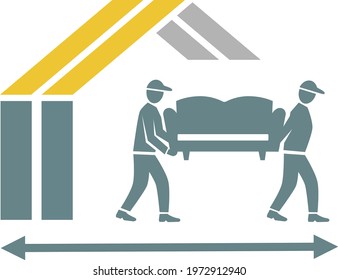 Home moving service graphic in vector quality.