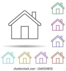 Home multi color icon. Simple thin line, outline vector of web icons for ui and ux, website or mobile application