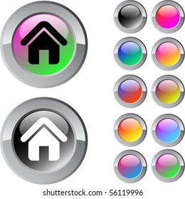 Home multicolor glossy round web buttons.