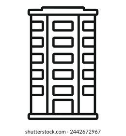 Home multistory building icon outline vector. Real estate. Plan city area small