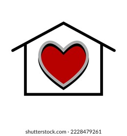 Home is my heart, i love home icon.
