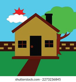 Home natural back ground with line art 