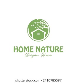 Diseño de la plantilla de la ilustración del vector del logotipo de la naturaleza del hogar