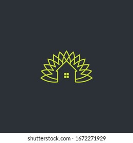 Home Nature logo design template - bird emblem - abstract animals and symbol