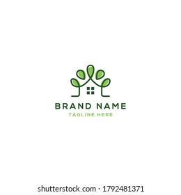 Home nature logo template - vector