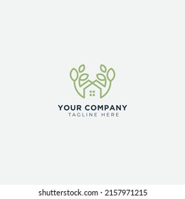 Home nature minimalist logo leaf