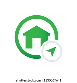 home navigation arrow button vector icon