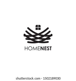 Home nest logo design vector template