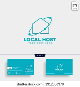 home network connection logo template vector illustration