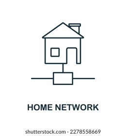 Home Network line icon. Element sign from networking collection. Home Network outline icon sign for web design, infographics and more.