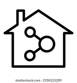 Home network line icon. Internet and house vector illustration isolated on white. Network in building outline style designed for and app.