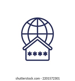 home network line icon with a password