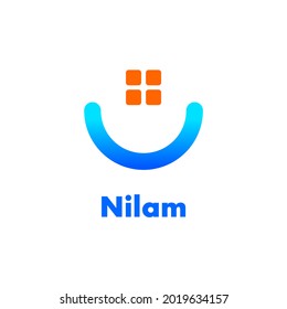 home network logo with U shape. technology logo, minimalist and modern logo