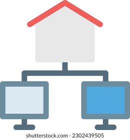 imagen de vectores de red doméstica en un fondo transparente.Símbolos de calidad premium. Icono de vector de color de línea para concepto y diseño gráfico.
