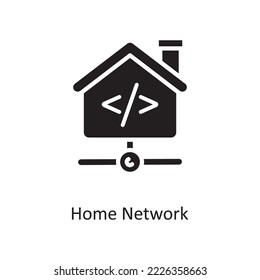 Home Network Vector Solid Icon Design illustration. Cloud Computing Symbol on White background EPS 10 File