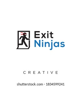 home ninja logo illustration design vector 