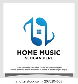 home note music logo design template