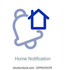 Home Notification and message icon concept