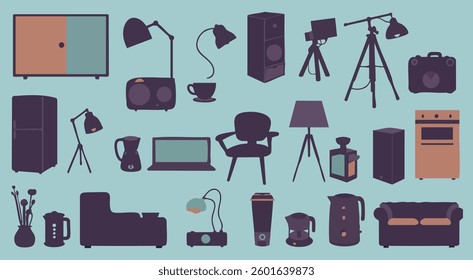 home object collection set illust design