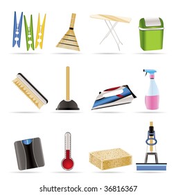 Home objects and tools icons - vector icon set