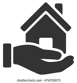 Home Offer icon. Vector style is flat iconic symbol, gray color, white background.